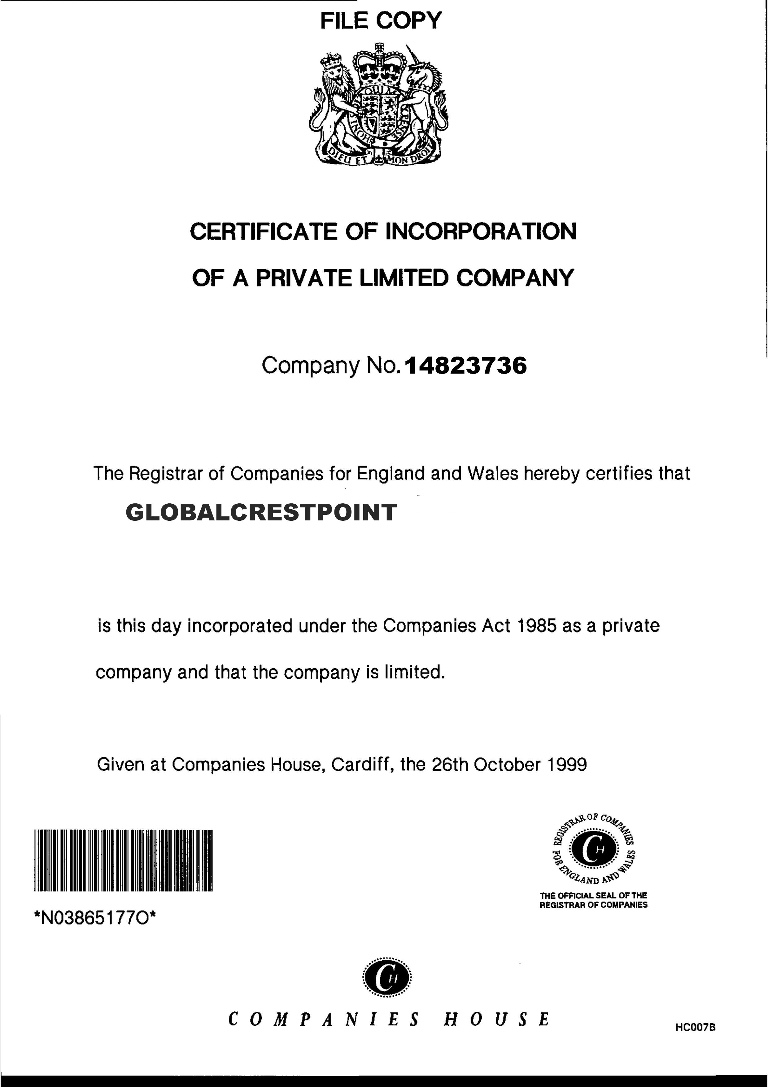 certificate